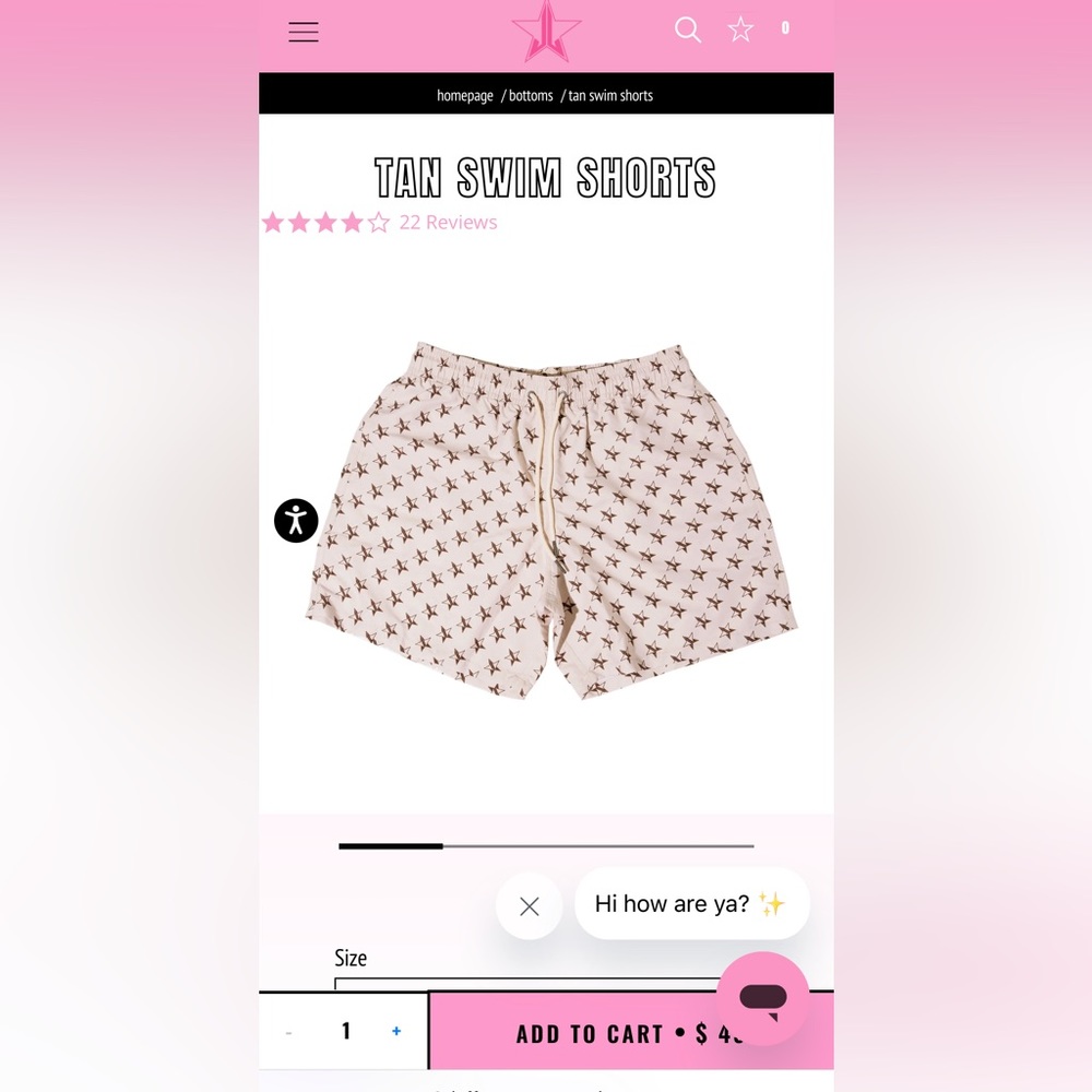 COPY - LIKE NEW Jeffree Star Swim Shorts in Tan
size Mens Large - Picture 7 of 10